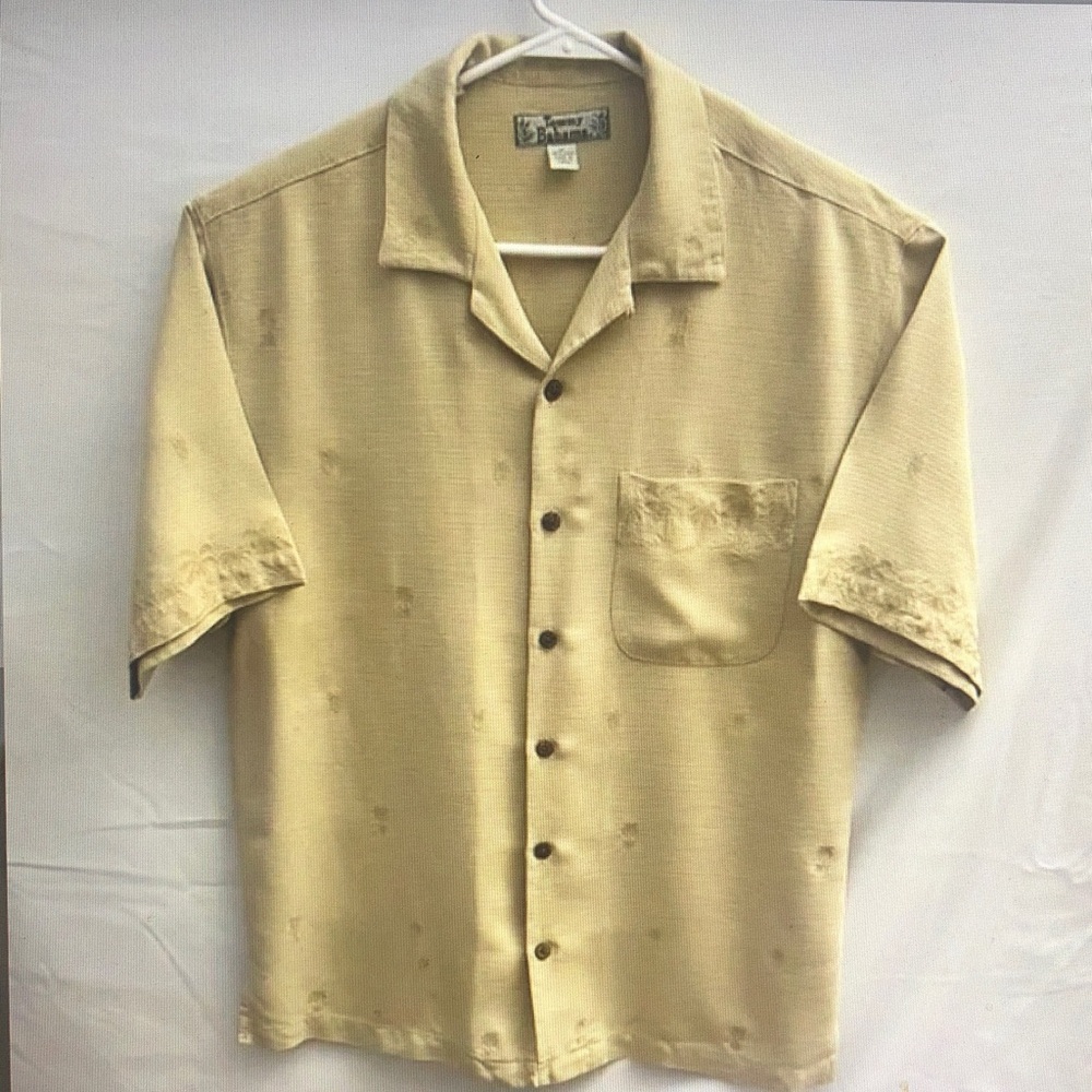 Men's Beige Short Sleeve Shirt